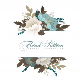 Mint green floral  flower border Free Vector