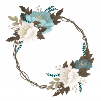 Mint green floral  wreath border Free Vector