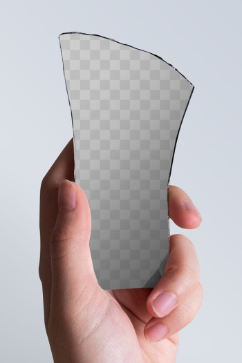 Mirror shard png mockup held by a hand | Free stock illustration | High Resolution graphic