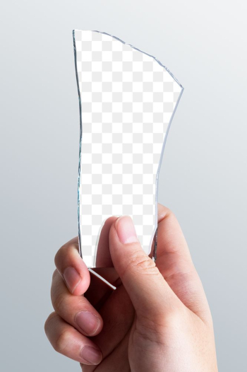 Mirror shard png mockup held by a hand | Free stock illustration | High Resolution graphic