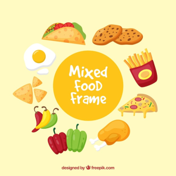 Mixed food frame background Mixed food frame background