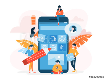 Mobile app development concept