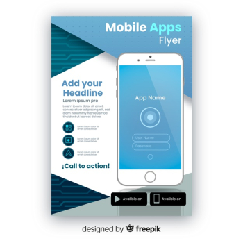 Mobile app flyer template