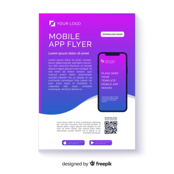 Mobile app flyer template