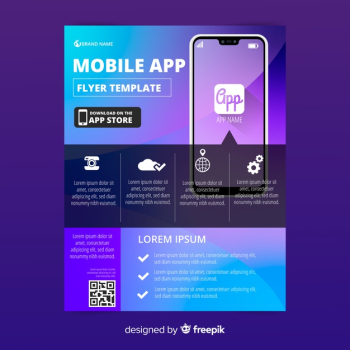 Mobile app flyer template