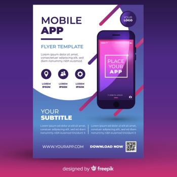 Mobile app flyer template