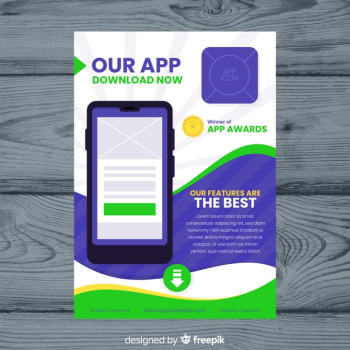 Mobile app flyer template