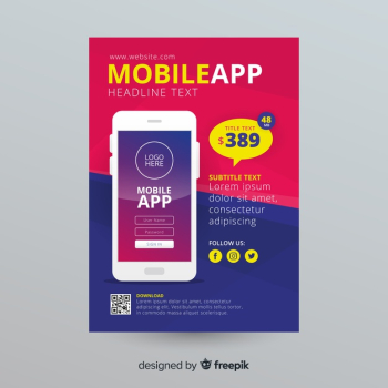 Mobile app flyer template
