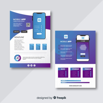 Mobile app flyer template