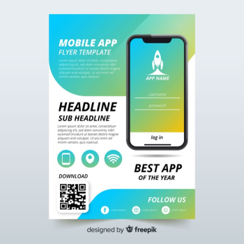 Mobile app flyer template