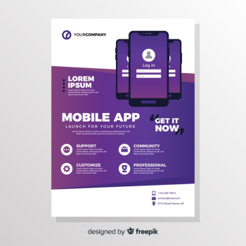 Mobile app flyer template