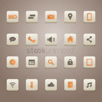 Mobile app icon set