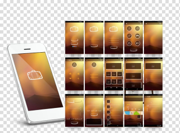 Mobile app User interface design Icon, White smartphone APP introduction layout transparent background PNG clipart