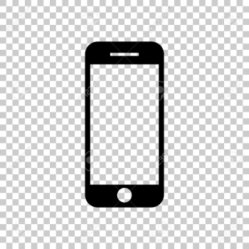 Mobile Phone Icon. Black Icon On Transparent Background. Royalty ...