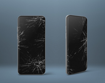 Mobile phone with broken screen set, gadget device Free Vector Mobile phone with broken screen set, gadget device Free Vector