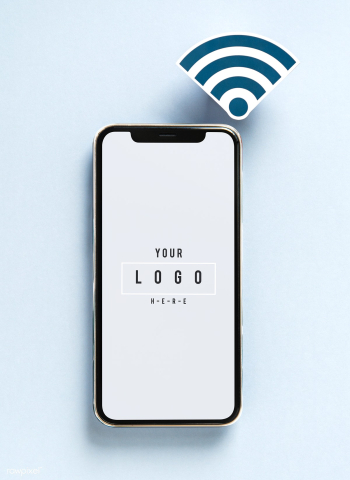 Mobile phone with WiFi icon | Free stock psd mockup - 527434