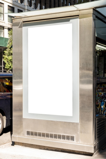 Mock-up billboard in bus stop Free Photo