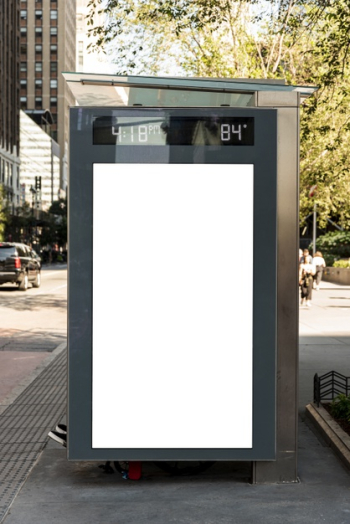 Mock-up billboard in bus stop Free Photo