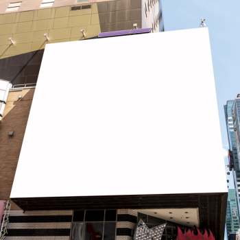 Mock-up billboard on a city building Free Photo