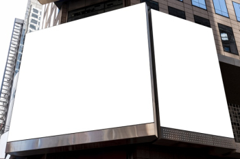 Mock-up billboards on a city building Free Photo