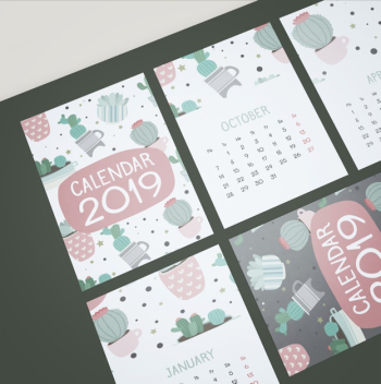 Mock up of hand drawn calendar Free Psd