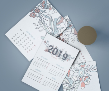 Mock up of hand drawn calendar Free Psd