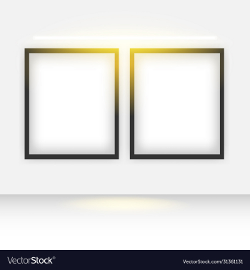 mockup double frame poster banner design template