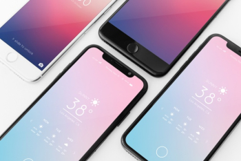 Mockup of various smartphones Free Psd