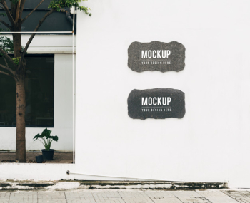 Mockup of wall sign boards Free Psd