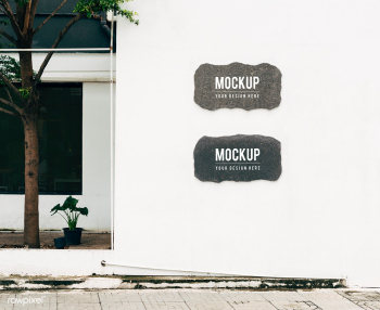 Mockup of wall sign boards | Free stock psd mockup - 534004