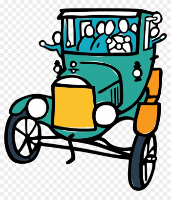 Model T Filled Happy People - Cartoon Model T Filled Happy People - Cartoon