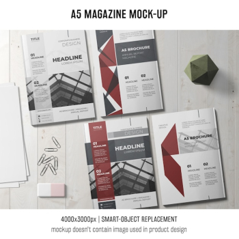 Modern a5 magazine mockup