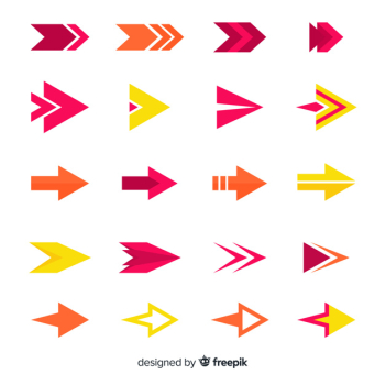 Modern arrow collection with flat design Modern arrow collection with flat design