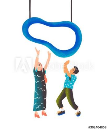 Modern art installation flat vector illustration Modern art installation flat vector illustration