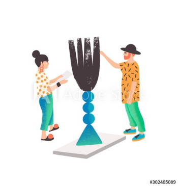 Modern art installation flat vector illustration Modern art installation flat vector illustration