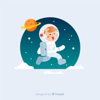 Modern astronaut character with flat design Modern astronaut character with flat design