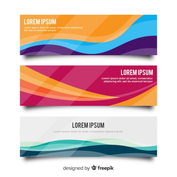 Modern banners with abstract wavy shapes Modern banners with abstract wavy shapes