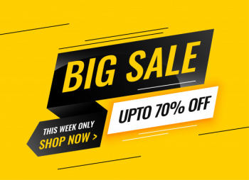 Modern big sale yellow banner design Free Vector Modern big sale yellow banner design Free Vector