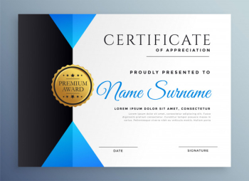 Modern blue multipurpose certificate template Free Vector Modern blue multipurpose certificate template Free Vector