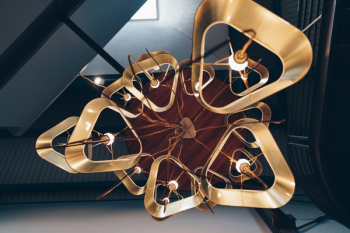 Modern Bronze Chandelier From Below Modern Bronze Chandelier From Below