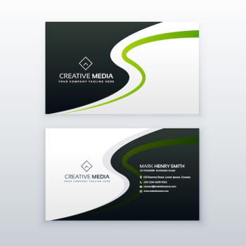 Modern business card design with wavy effect