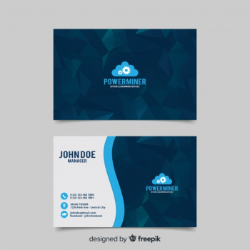 Modern business card template with abstract shapes