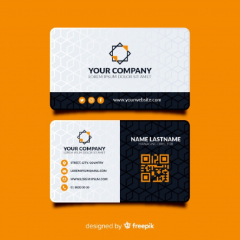 Modern business card template with abstract shapes Free Vector