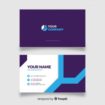 Modern business card template with flat design