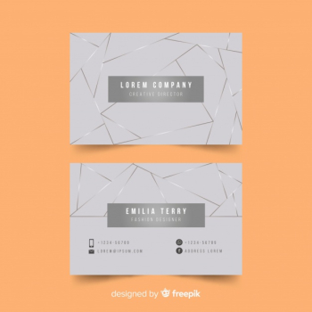 Modern business card template with geometric shapes