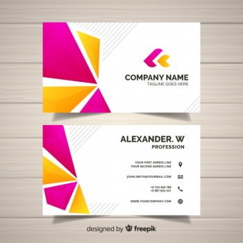 Modern business card template with geometric shapes