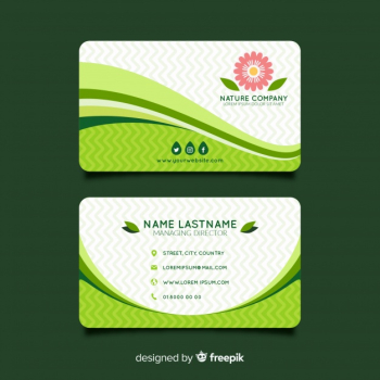 Modern business card template with nature style