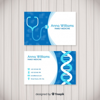 Modern business card with medical concept