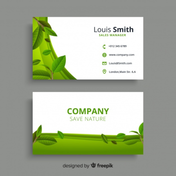 Modern business card with nature design