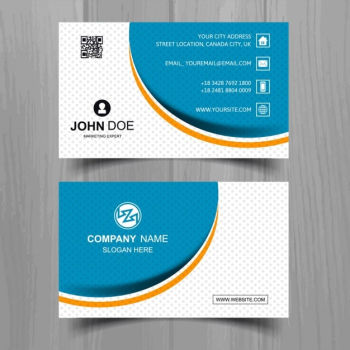 Modern business card with wavy shapes